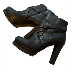 All Saints Black Leather Heeled Boots